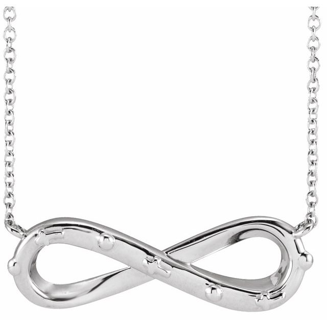 Sterling Silver Infinity Rosary 18 Necklace 