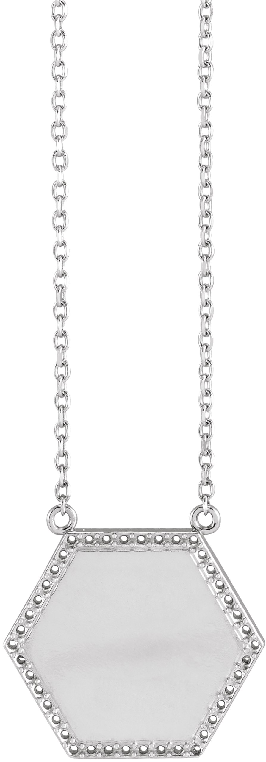 Engravable Hexagon Necklace or Center