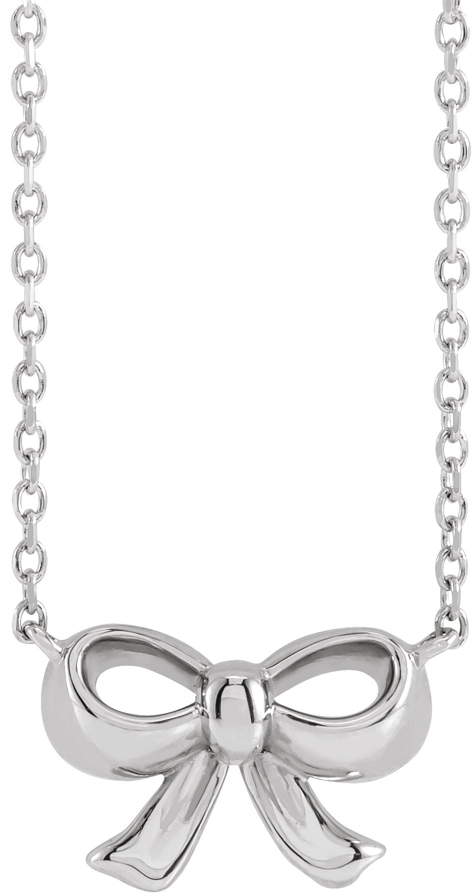 14K White Bow 18" Necklace 