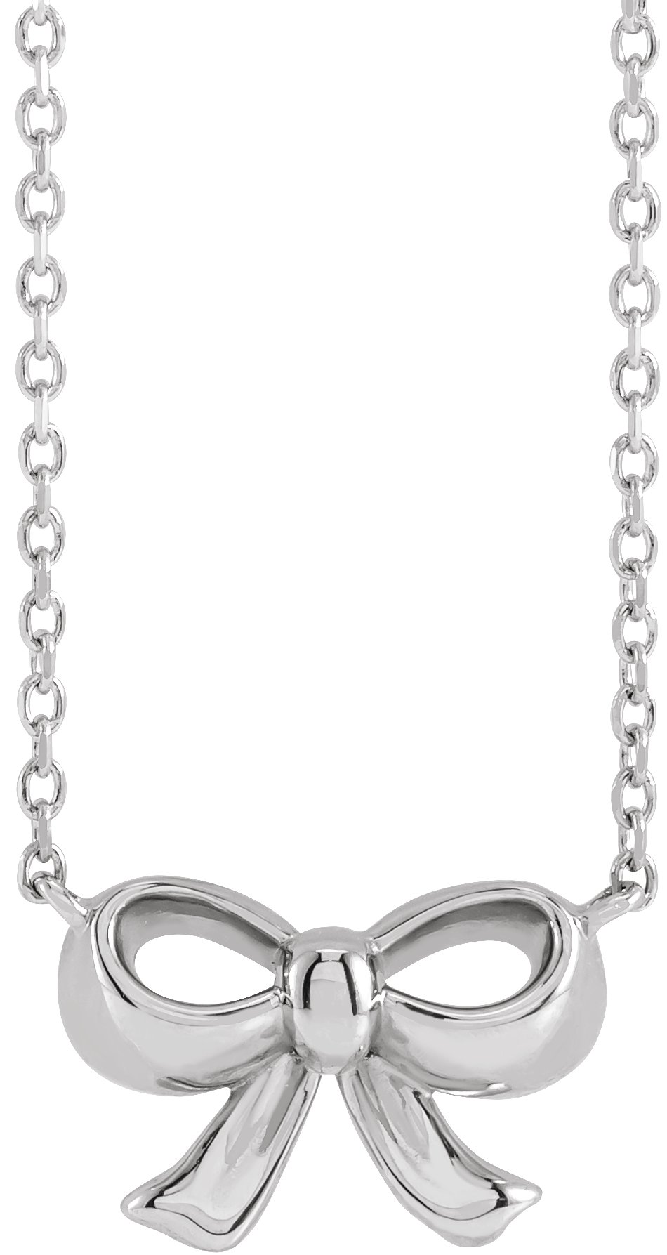 Sterling Silver Bow 18 Necklace 