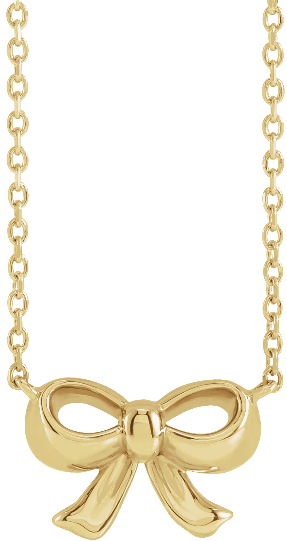 14K Yellow Bow 16" Necklace 