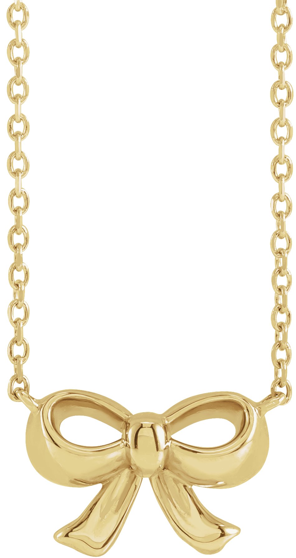 14K Yellow Bow 18" Necklace 