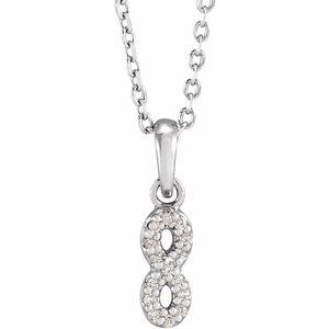 14K White .03 CTW Natural Diamond Petite Infinity 16-18" Necklace
