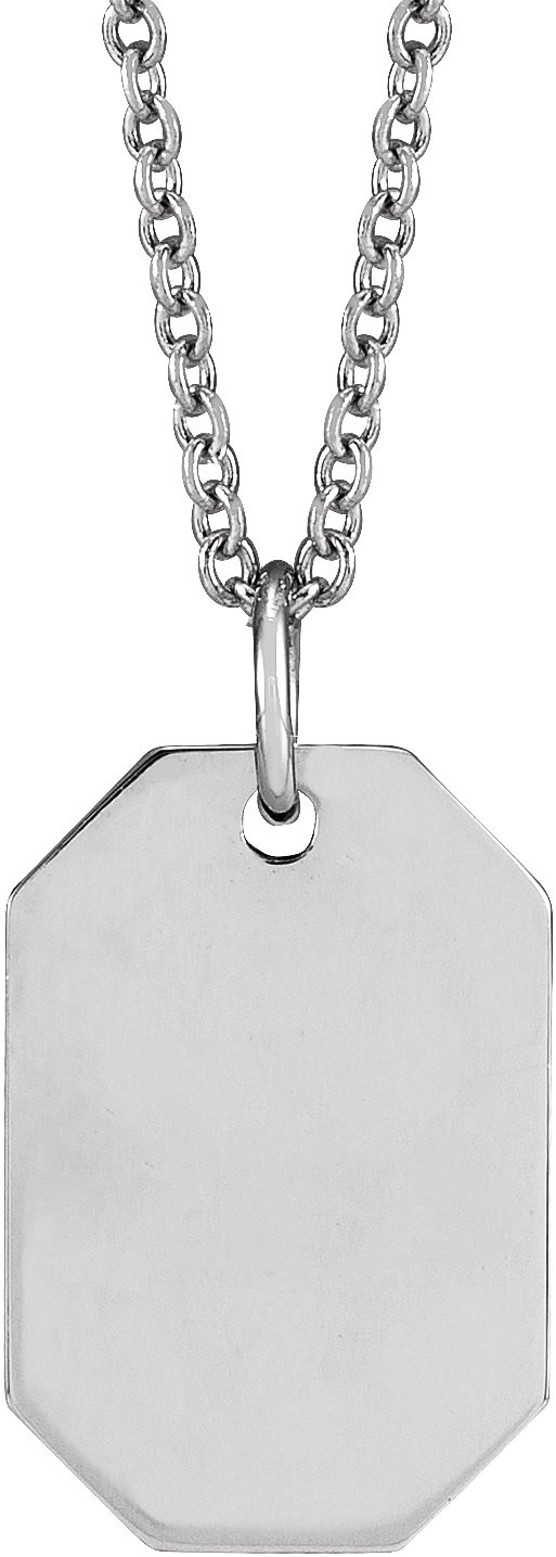 Sterling Silver Engravable Dog Tag 16-18" Necklace