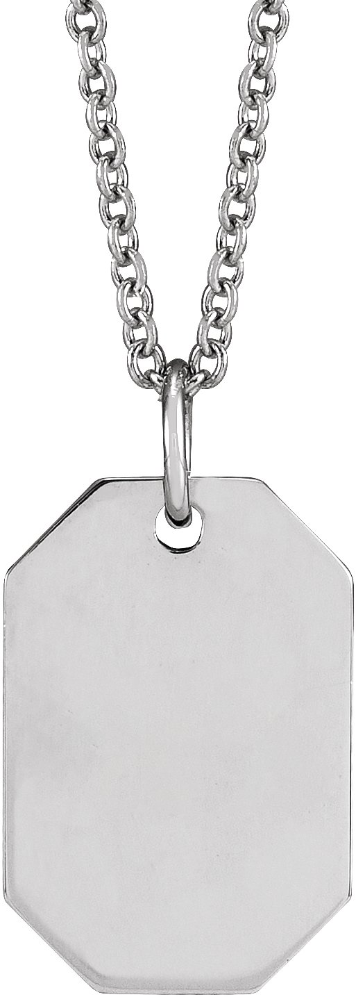 Sterling Silver Engravable Dog Tag 16-18 Necklace