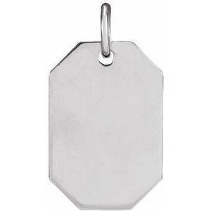 Sterling Silver 16.37x9.17 mm Dog Tag Pendant