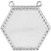 Sterling Silver Engravable Hexagon Necklace Center Mounting