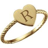 Be Posh® Heart Engravable Rope Ring