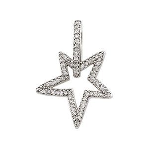 14K White 1/3 CTW Diamond Star Pendant