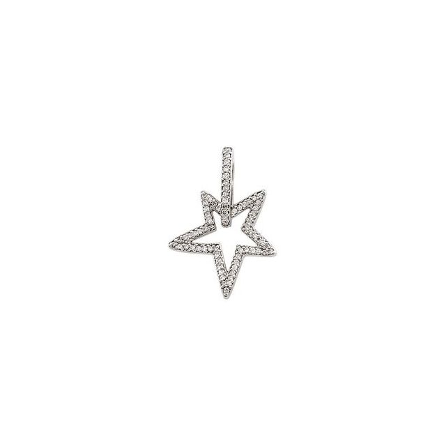 14K White 1/3 CTW Natural Diamond Star Pendant