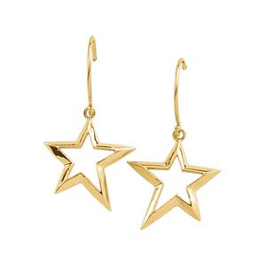 Gold Fashion Star Dangle Earrings