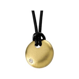 .03 Ct Natural Diamond Circle Pendant – 14K Yellow Gold