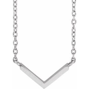 Sterling Silver V 18" Necklace