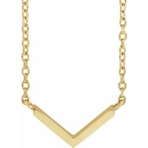 14K Yellow V 16" Necklace