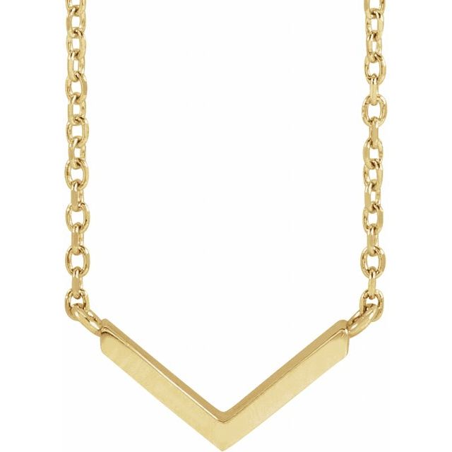 14K Yellow V 16 Necklace