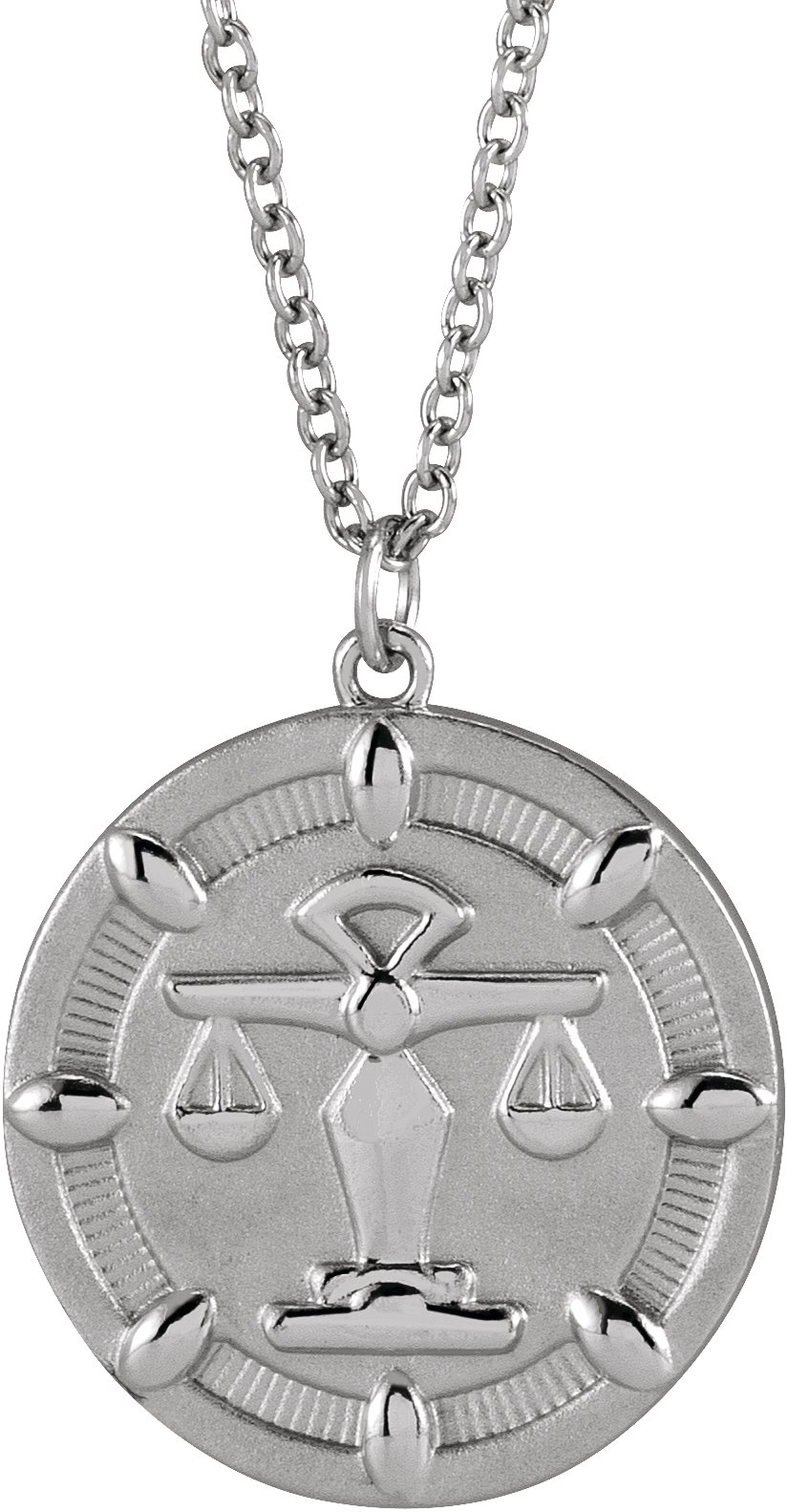 14K White Scales of Justice 16-18" Necklace