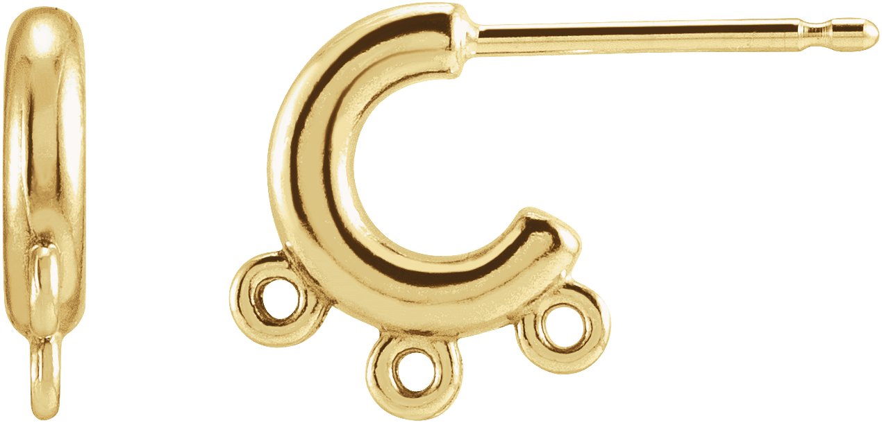 18K Yellow 9.95 mm Fringe Hoop Earring Top