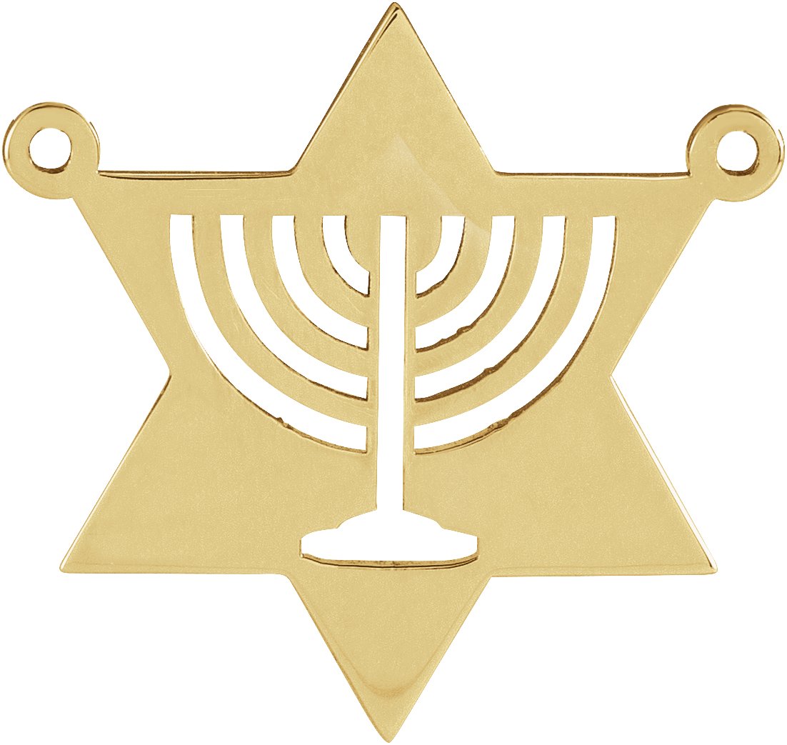 14K Yellow 18.9 mm Menorah Necklace Center