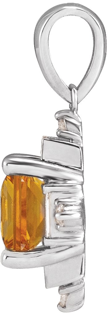 Natural Rhodolite Garnet & 1/5 CTW Natural Diamond Geometric Pendant view 2