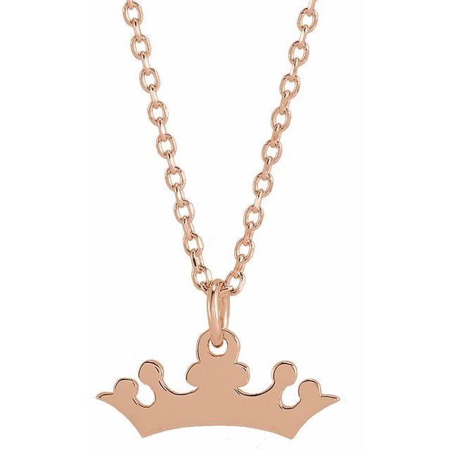 14K Rose Crown 16-18" Necklace