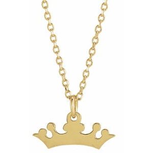 14K Yellow Crown 16-18" Necklace