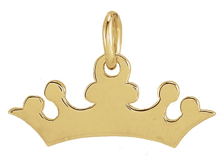 14K Yellow Crown Pendant