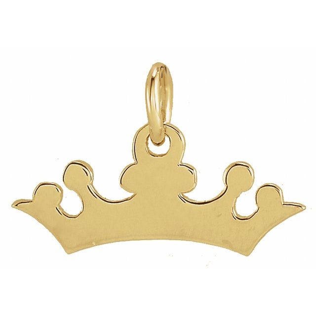 14K Yellow Crown Pendant