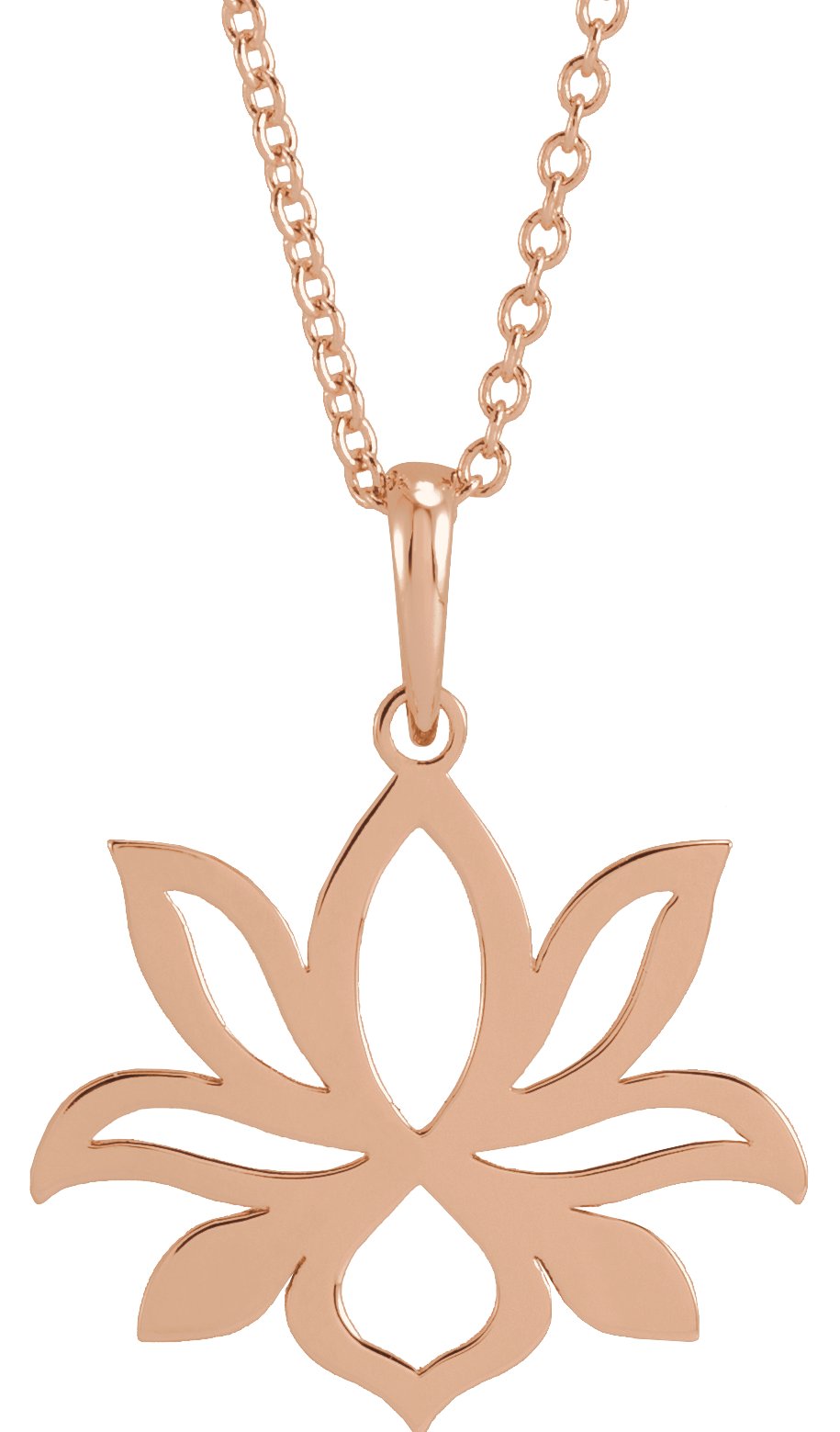 14K Rose Petite Lotus 16-18" Necklace