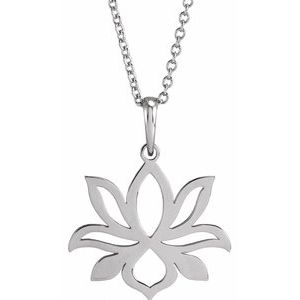 Sterling Silver Petite Lotus 16-18" Necklace