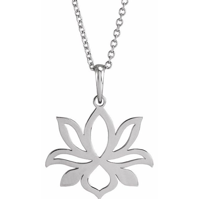 Sterling Silver Petite Lotus 16-18 Necklace