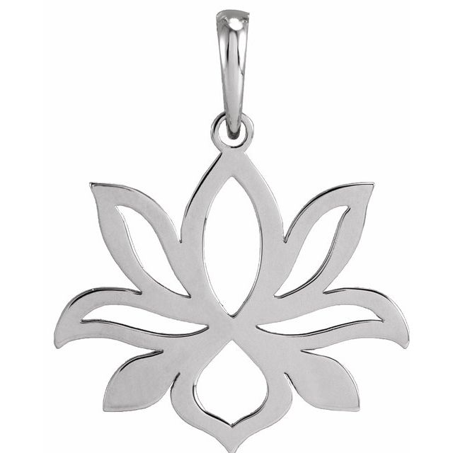Platinum Petite Lotus Pendant