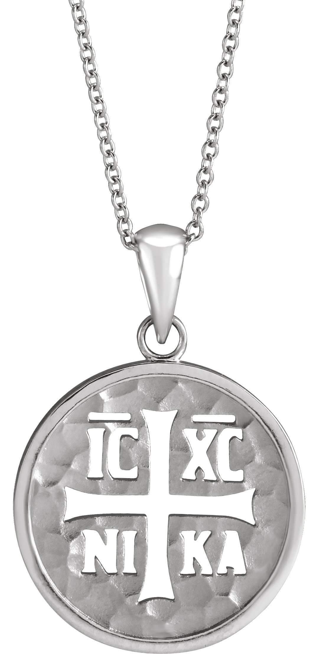 Sterling Silver Orthodox IC XC NIKA Medallion 16-18" Necklace