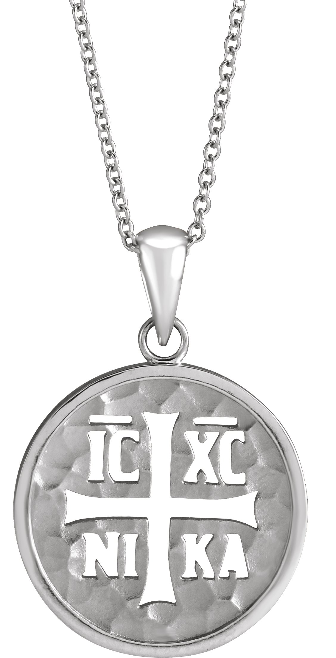 Sterling Silver Orthodox IC XC NIKA Medallion 16-18 Necklace