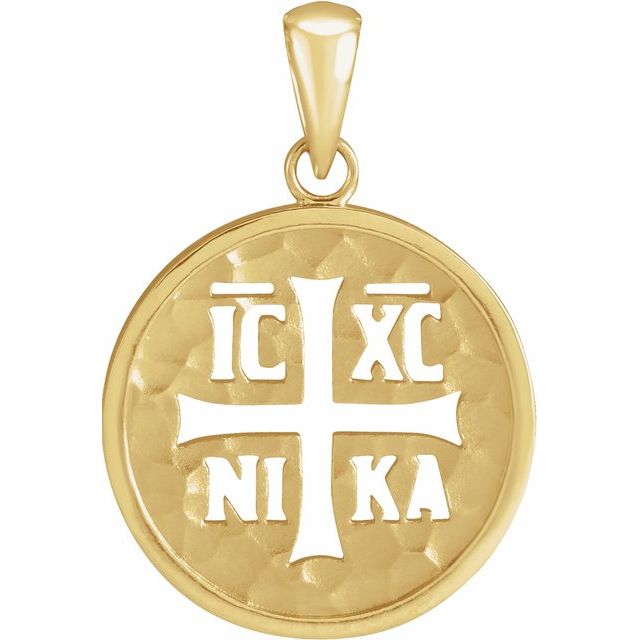 14K Yellow Orthodox IC XC NIKA Medallion Pendant