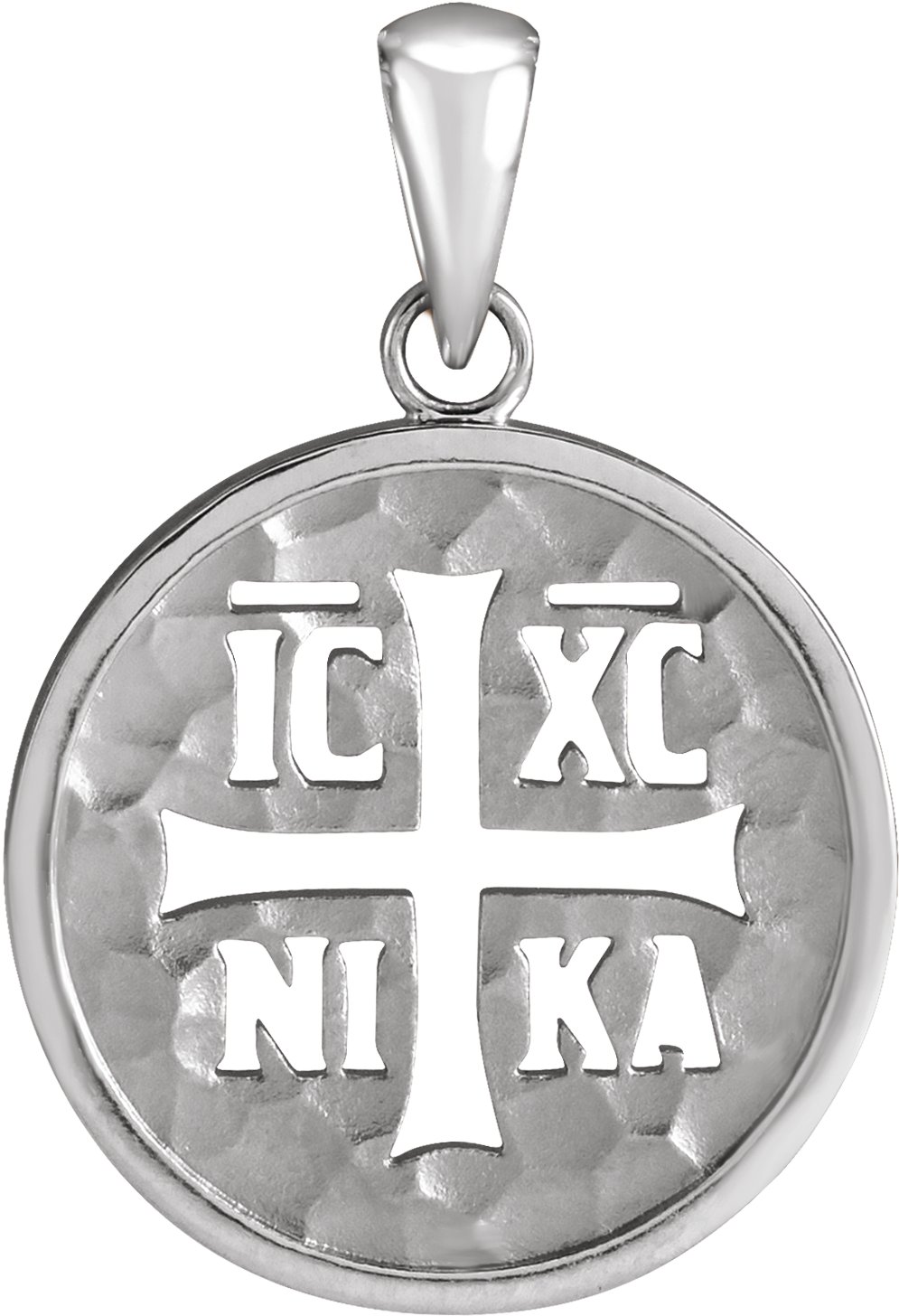 Sterling Silver Orthodox IC XC NIKA Medallion Pendant