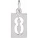 Sterling Silver Pierced Numeral 8 Dog Tag Pendant