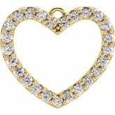 14K Yellow .03 CTW Natural Diamond Heart Dangle