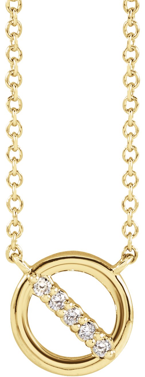 14K Yellow .03 CTW Natural Diamond Circle 18" Necklace