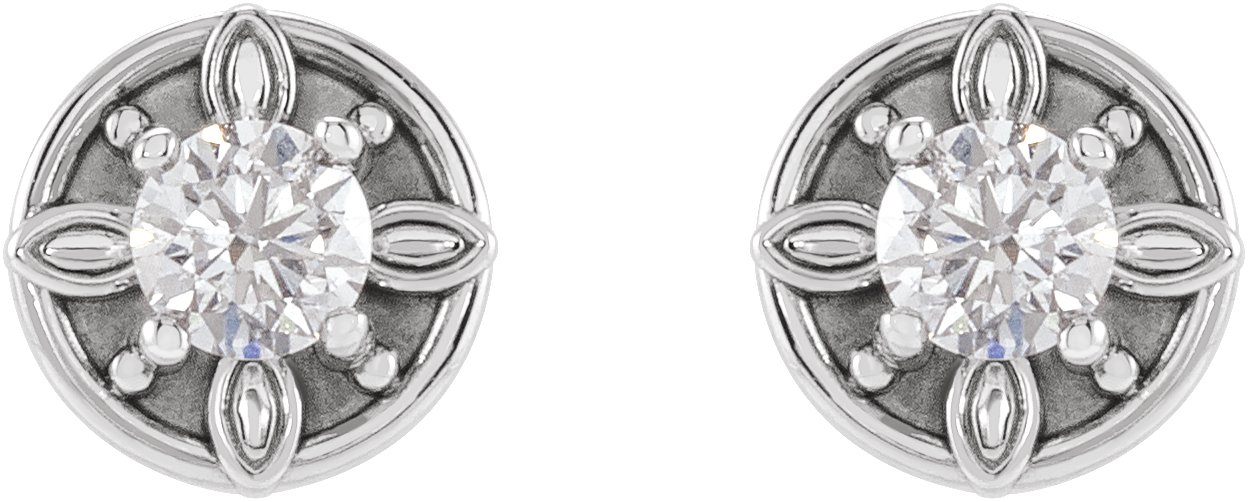 1/5 CTW Natural Diamond Floral-Inspired Earrings view 2