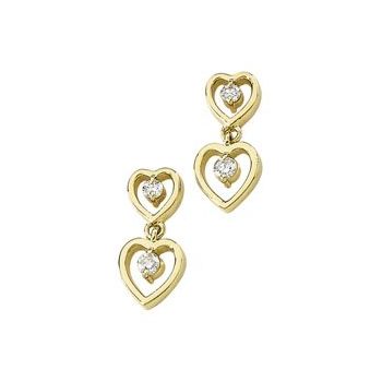 Heart Links Diamond Dangle Earrings .33 CTW Ref 230890