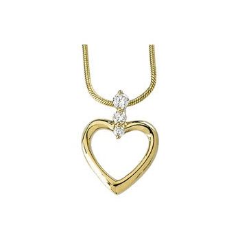 Diamond Heart Pendant on 18 inch Round Snake Chain .2 CTW Ref 139057