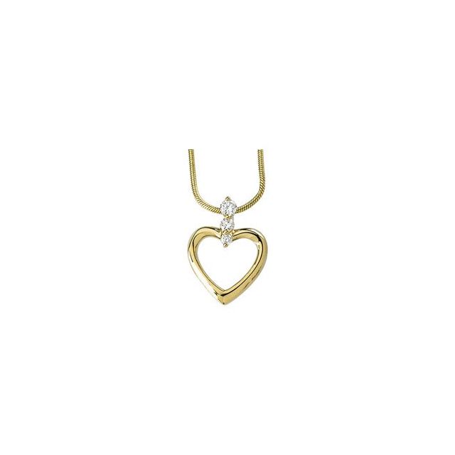14K Yellow 1/5 CTW Natural Diamond Heart 18