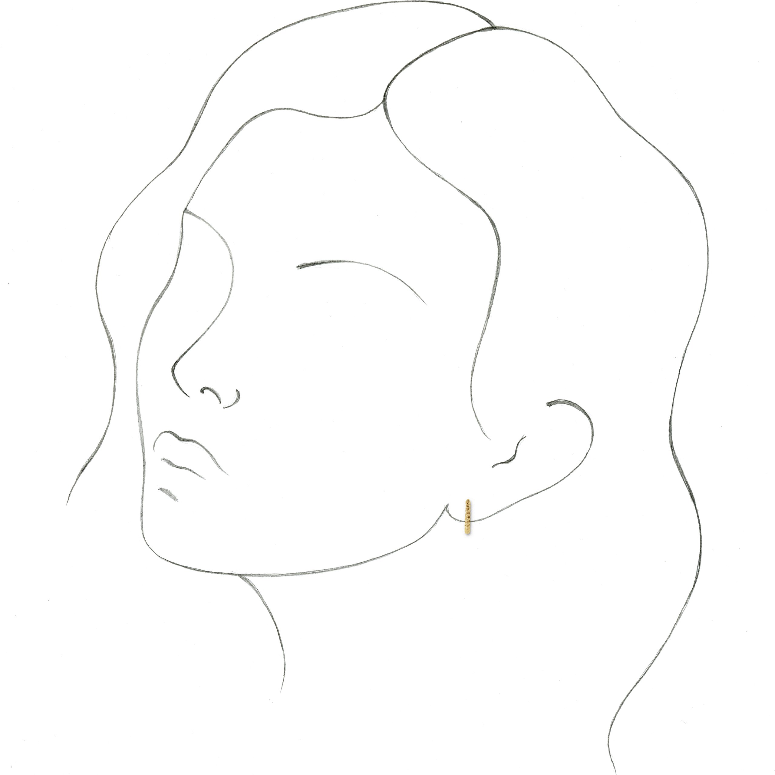 14K Yellow Rope 11 mm Hoop Earrings