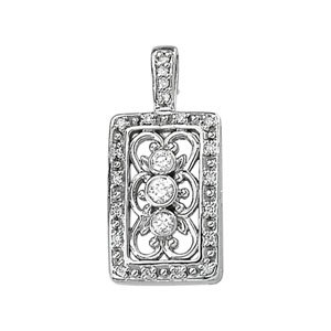 Rectangular Openwork Diamond Pendant .2 CTW Ref 617000