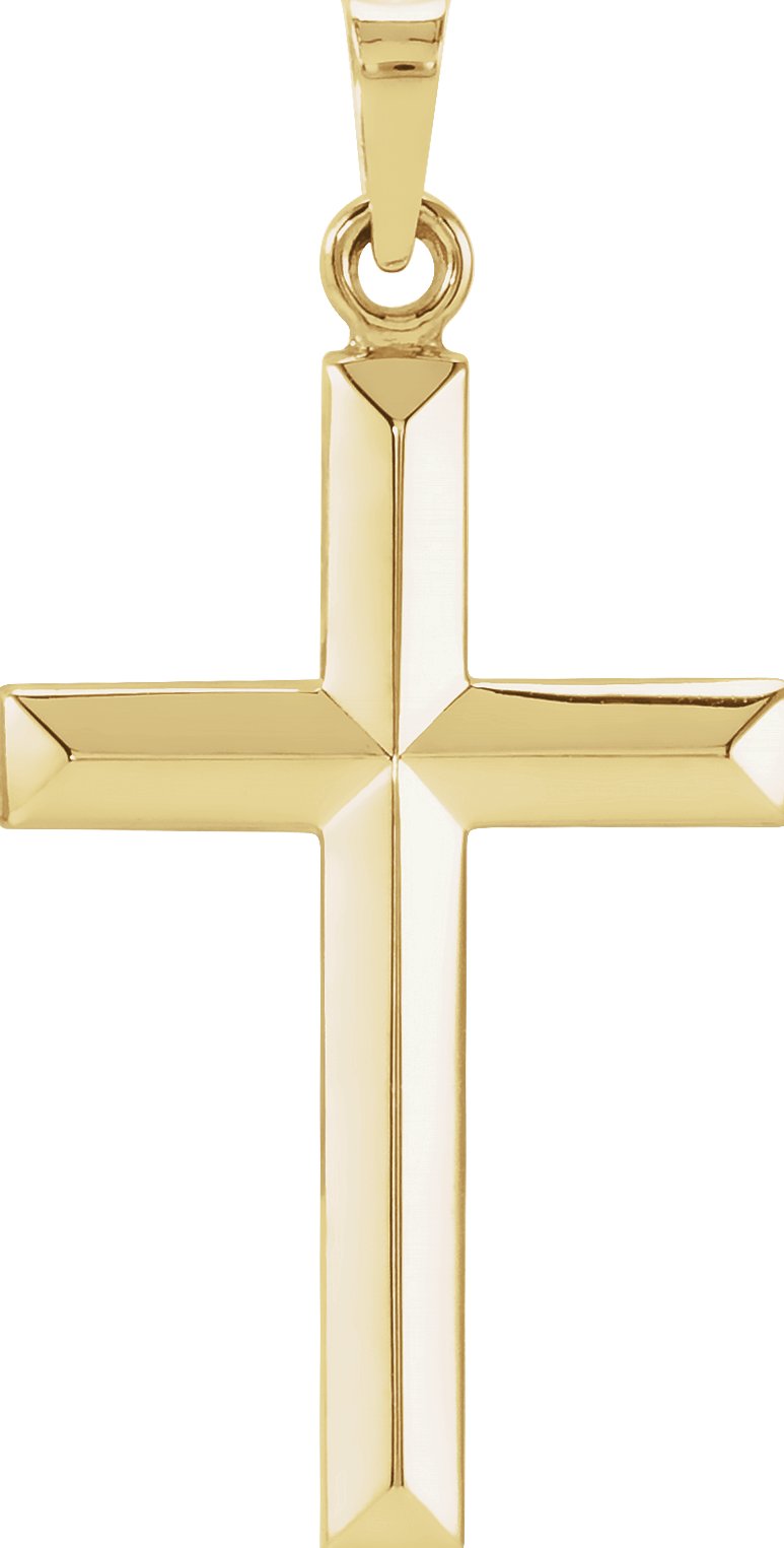 14K Yellow 27.7x16.4 mm Cross Pendant Ref 17886840