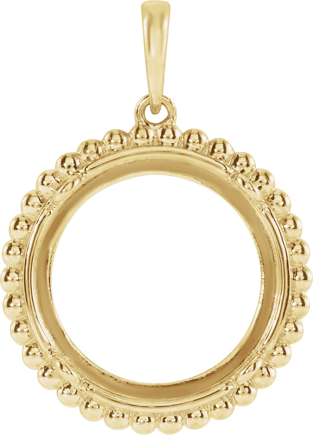 13 or 17.9 mm Tab Back Beaded Coin Frame Pendant