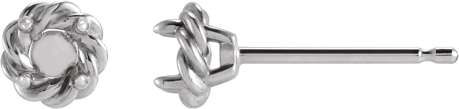 Round 4-Prong Claw Rope Stud Earrings
