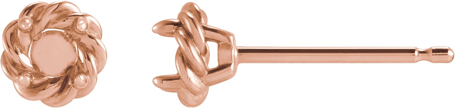 Round 4-Prong Claw Rope Stud Earrings