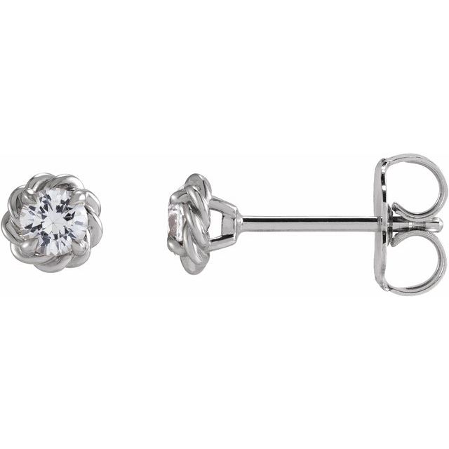 Platinum 1/5 CTW Natural Diamond Claw-Prong Rope Earrings