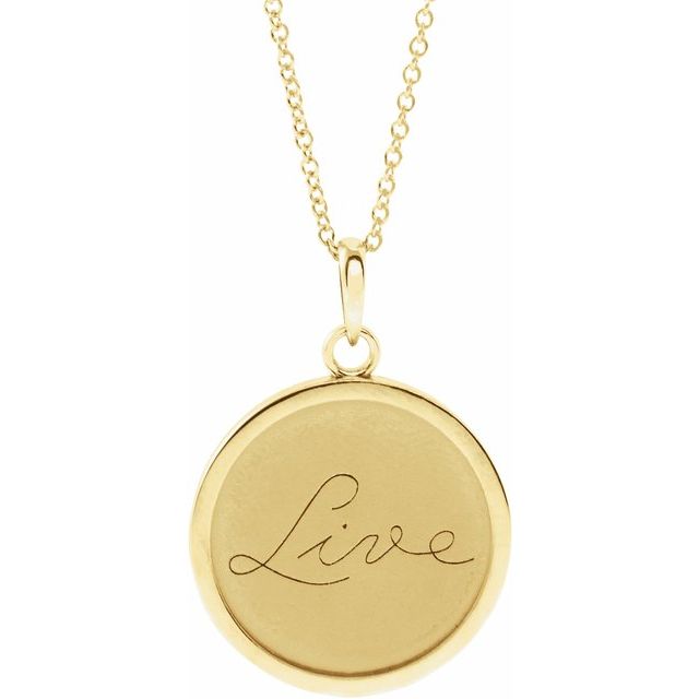 14K Yellow Live Engraved Disc 16-18